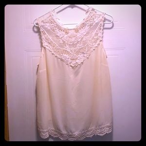 Ivory lace and crochet blouse